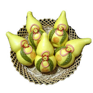 花饽饽馍馍老人生日寿桃包礼物初一十五上供摆贡品馒头黄金小葫芦