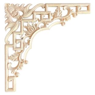 东阳木雕实木现代新中式角花花格枪角门楣背景墙隔断吊顶仿古装饰