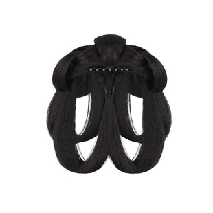 汉服古风假发抓夹一体式全发丝发包古装发髻头饰明制后脑勺垫发