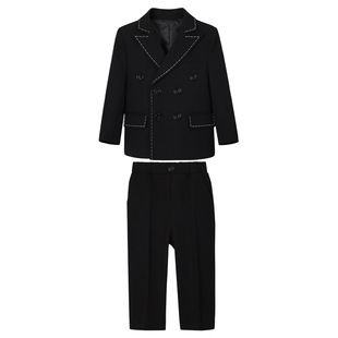 胖童钢琴主持人礼服套装大童表演服青少年演出儿童英伦范婚礼西服