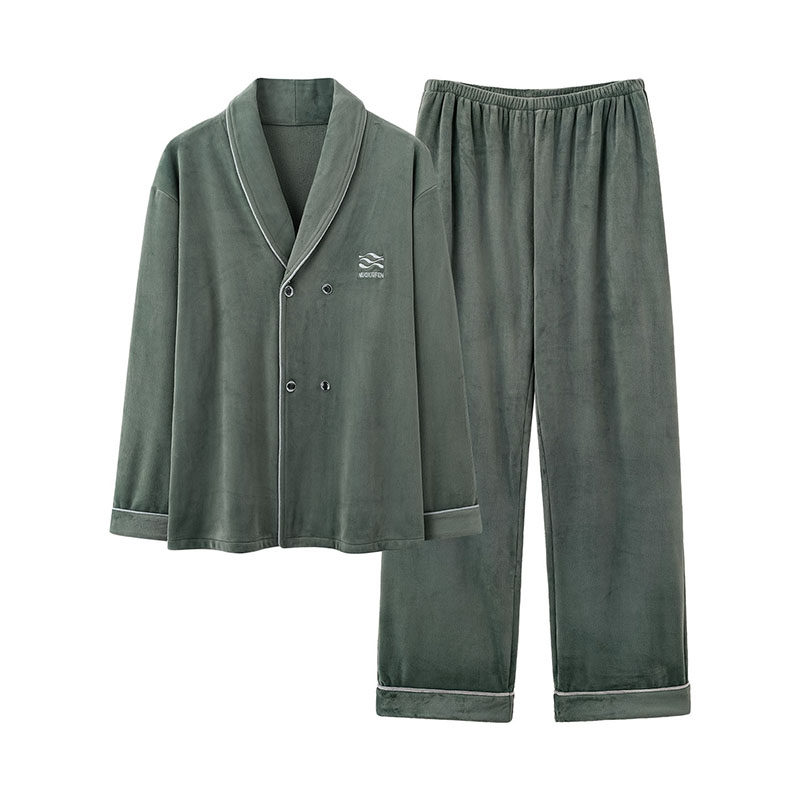 冬季爸爸海岛绒保暖可外穿家居服