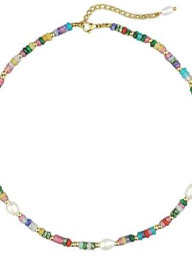 天然石项链珍珠装饰潮流男女轻奢