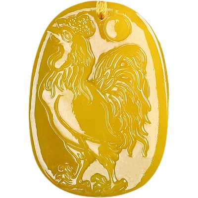 黄鸡吊坠2026马年招财属鸡吊坠