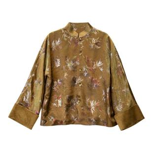 JINYU矜羽（羽墨）重磅醋酸国风烫金复古上衣新中式国风外套