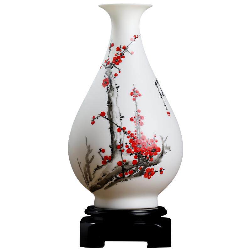 东方泥土陶瓷手绘梅花带灯底座