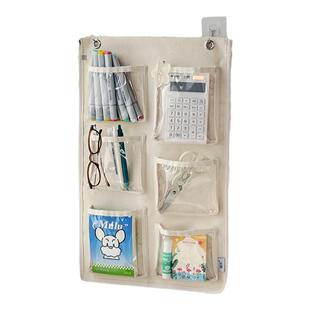 悬挂宿舍墙上床头卧室透明布袋墙挂式门后置物挂兜子可视收纳挂袋