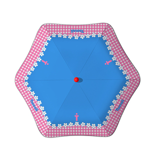 Taimali太麻里《糯糯格纹》学生雨伞女晴雨两用专用儿童伞节节收