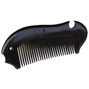 乌木天然正品黑檀木梳子卷发梳按摩直发美发梳方便携带男女刻字