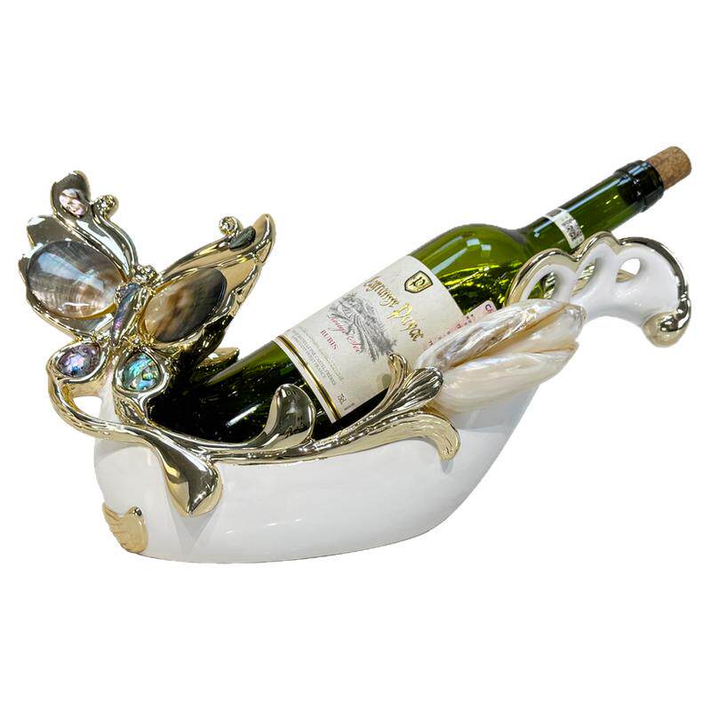天然贝壳蝴蝶酒架摆件乔迁礼物品