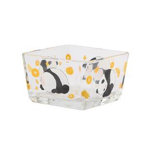 蓝莲花熊猫玻璃小吃碟家用零食2025新款干果水果盘过年收纳盒分格