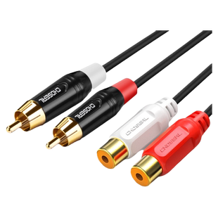 秋叶原AV莲花公转母二对二延长线音频线4头RCA公对母2对2双莲花红白投影仪机顶盒DVD双色信号加长线连接线