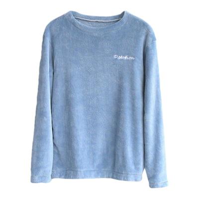 法兰绒睡衣上衣单件女男秋冬加厚