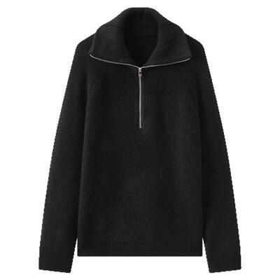 TKYSHOP高领拉链绵羊毛针织衫