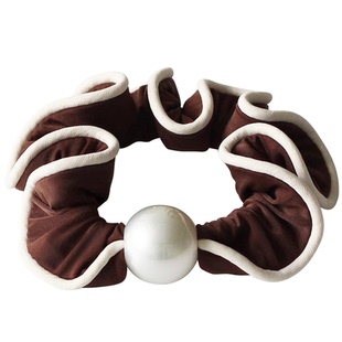 川野慵懒白边珍珠小肠圈头绳不勒发无扎痕简约百搭高弹力马尾发绳