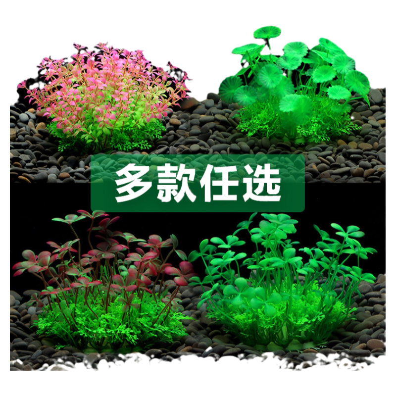 溪流缸造景装饰仿真水草前景矮草小摆件水族箱假水草装饰塑料布景
