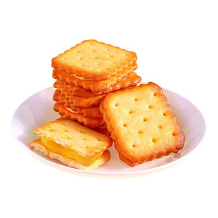 柠檬夹心咸味芝士夹心饼干办公室茶点独立小包装休闲零食整箱批发