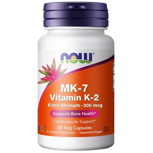 NOWfood维生素K2胶囊mk-7加强型300mcg补钙入骨成人美国进口诺奥