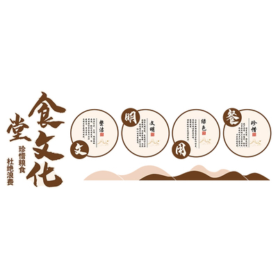 食堂餐厅文化墙贴现货速发