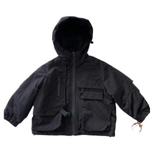 【我是小中童】韩版连帽夹棉工装外套男童秋冬女宝潮酷百搭拉链衫