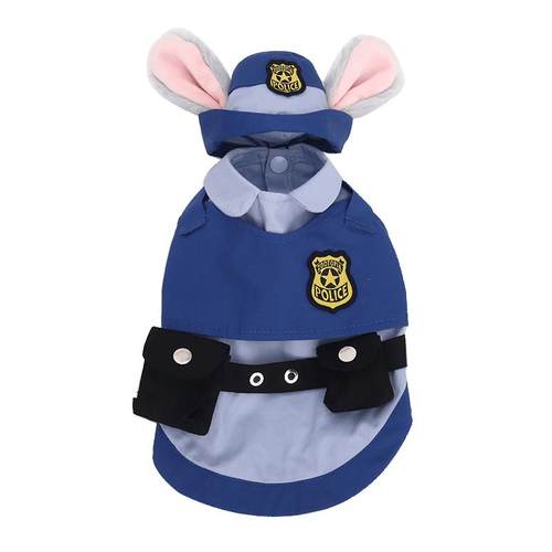 迪士尼疯狂动物城猫咪衣服朱迪兔子警官cos服狗狗可爱帽子装饰