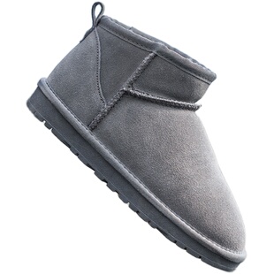 2024年周冬雨同款雪地靴女短筒皮毛一体靴子冬季真皮美拉德大码男