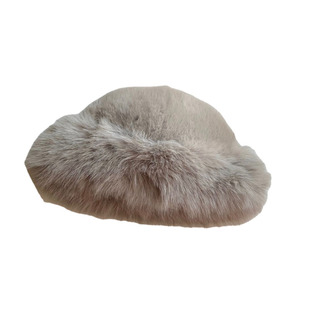 陈奶奶/雪国情书~白色高级感仿貂毛皮草渔夫帽显脸小保暖护耳盆帽