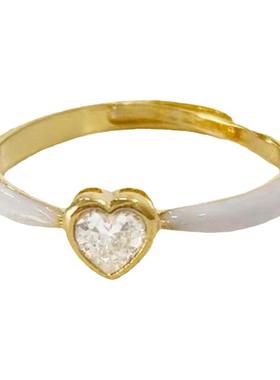 女铜镀金简约气质秀气可调节戒指