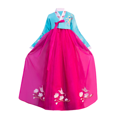 韩服夏季欧根纱绣花朝鲜服装舞蹈