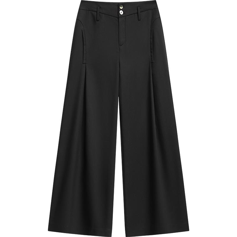 【播奥莱】播夏季阔腿微喇裤高腰显瘦复古休闲裤BDR2KD1530
