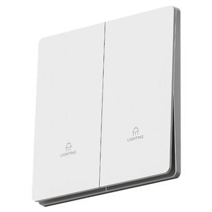 国际电工家用86型超薄白色双开双控开关插座面板墙壁暗装一开五孔