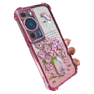 适用于【华为系列】手机壳P60保护套mate60简约nova12镜头加高精孔硅胶不泛黄不顶膜电镀盆栽油画花四角防摔