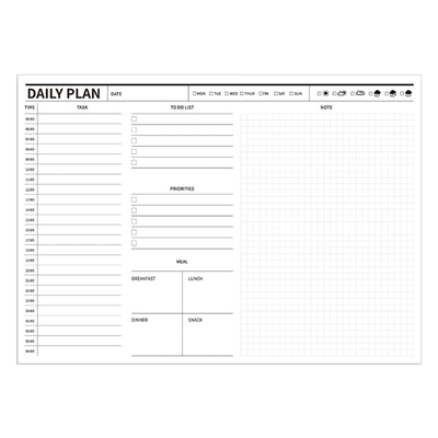 iplaybox黑白月周日计划B5可撕便签本拍纸本纠错学习阅读计划本