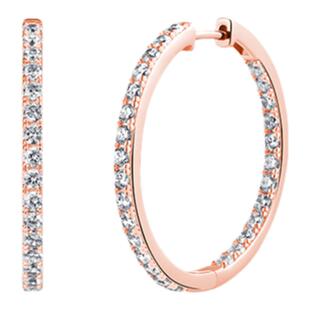 Mixx靡诗925纯银星光线条系列闪耀满钻大耳圈日常百搭轻奢耳环