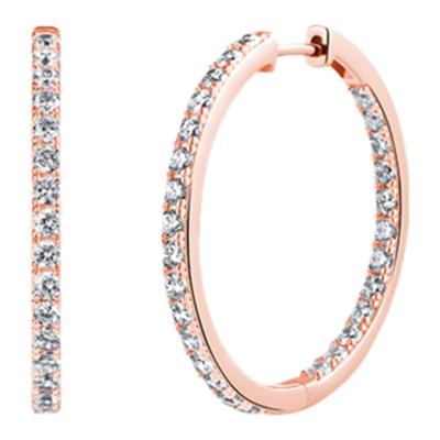 Mixx靡诗925纯银星光线条系列闪耀满钻大耳圈日常百搭轻奢耳环