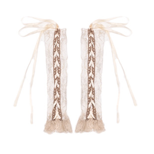 血液供给原创◆破碎芭蕾 法式洛可可白金色蕾丝绑带可调节手袖套