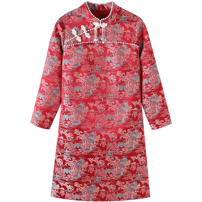 中国风婚礼旗袍刺绣旗袍连衣裙