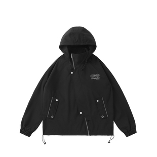 LAMLICKA潮牌斜拉链加厚棉服男2023秋冬oversize休闲保暖棉衣外套