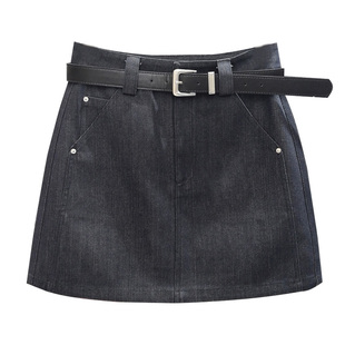 XIBEIERXIXI高腰短裙女2025春夏气质简约A字裙显瘦百搭休闲半身裙