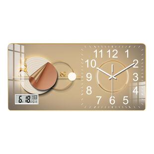 万年历2025年新款钟表挂钟客厅现代简约时钟免打孔装饰画电子时钟