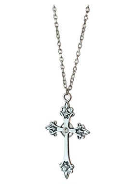 韩系银色十字架项链个性辣妹配饰