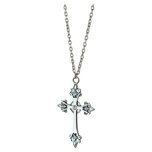 韩系银色十字架项链女小众设计辣妹长款毛衣链轻奢高级感精致配饰