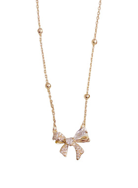 新款气质精致轻奢蝴蝶结圆珠链