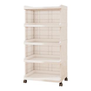 零食落地置物架小推车收纳架子落地多层客厅整理架带轮移动储物架