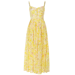 sincethen 黄色碎花长裙吊带裙海边度假穿搭裙子花裙连衣裙女春季