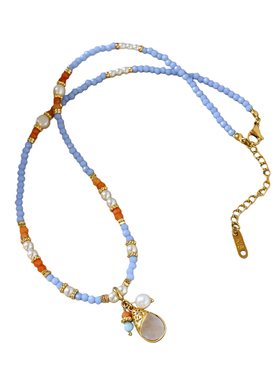 2026新款复古琉璃贝壳锁骨链女