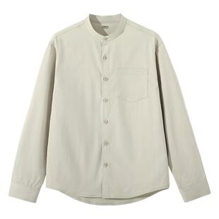 班尼路日系衬衫男款春季新款男士砂洗开衫衬衣休闲百搭薄款外套A