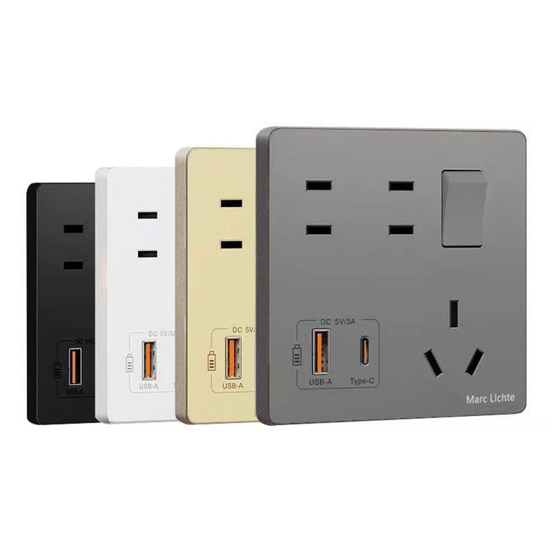 86型一开七孔USB-TYPE-C充电插座