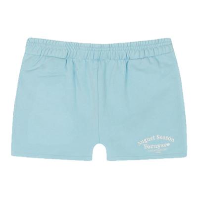 FORUYES官方店 美式复古校园风标语基础刺绣女ins潮修身休闲短裤