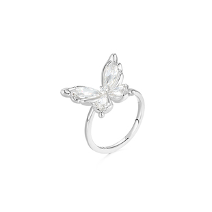 旭平蝴蝶戒指女小众设计时尚个性指环轻奢高级感开口不调节食指戒