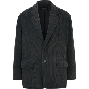 【38焕新周】we11done 秋冬男宽松刺绣棉质灯芯绒外套夹克